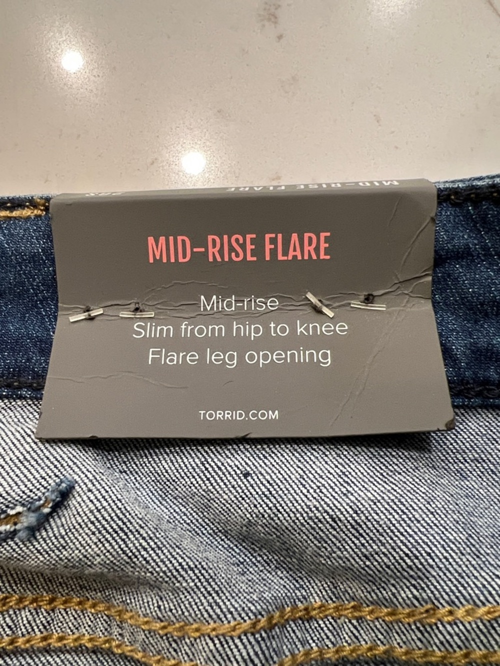 Torrid Mid Rise Flare Jeans Rockstar Dark Wash Button Fly NWT - Picture 8 of 13